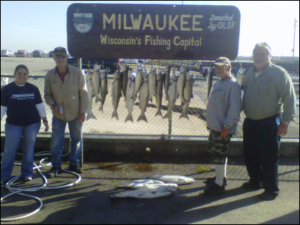 group with their fish haul